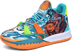 Men's High Top Basketball Shoes Sports Shoes Suitable for Sports Shoes Running Shoes(Orange,6.5)