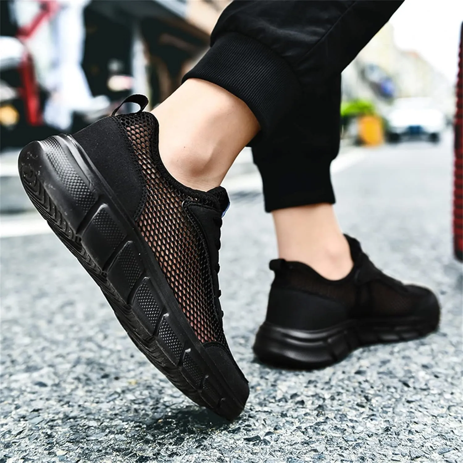 Men's Lightweight Non Slip Barefoot Shoes Comfortable Breathable Lace Up Sneaker Arch Support Plantar Fasciitis