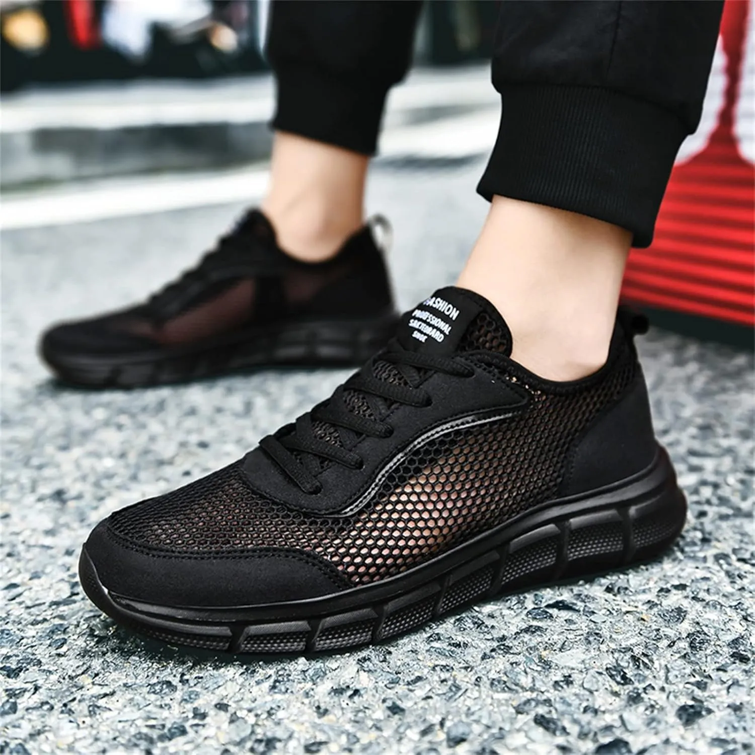 Men's Lightweight Non Slip Barefoot Shoes Comfortable Breathable Lace Up Sneaker Arch Support Plantar Fasciitis