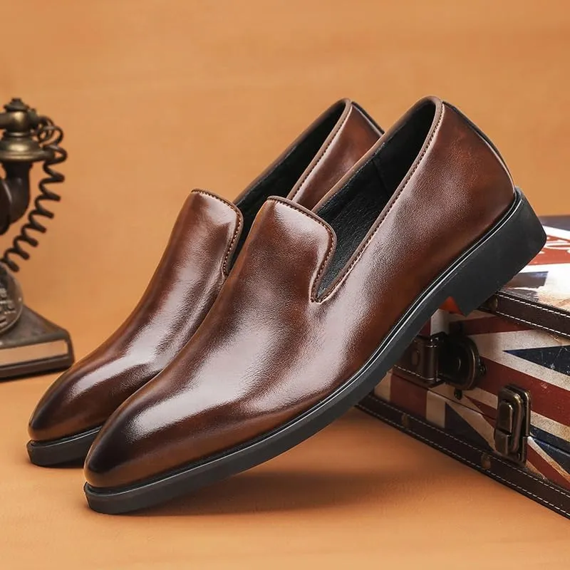 Men's Oxford Shoes Classic Leather Loafers with Business Casual Style Anti-Slip and wear-Resistant Design