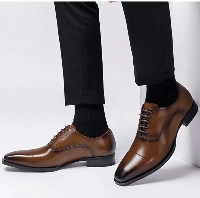 Men's Plus Size Wingtip Dress Shoes Casual Business Oxford Shoe for Men Classic Leather Loafers