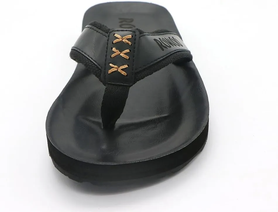 Men's PU Leather Flip Flops - Slip on Casual Thong Sandals