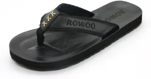 Men's PU Leather Flip Flops - Slip on Casual Thong Sandals