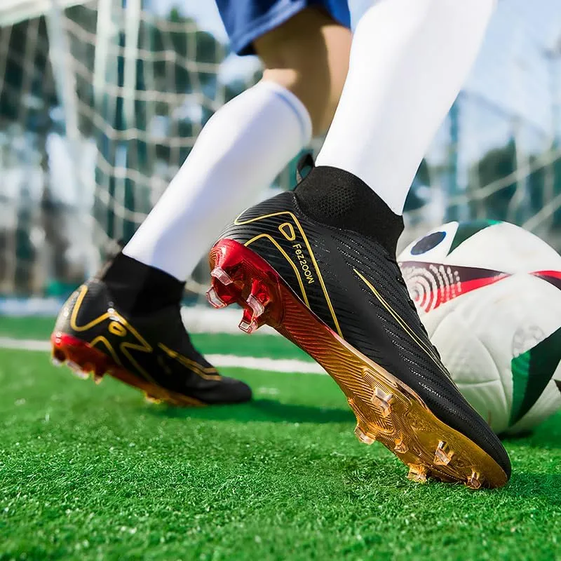 Men's Soccer Cleats Football Cleats for Mens Big Boys High-Top Non-Slip Spikes Shoes for Youth Professional Training Turf Indoor Outdoor Sneaker