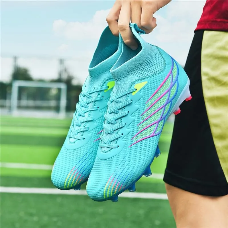 Men's Soccer Cleats Football Cleats for Mens Big Boys High-Top Non-Slip Spikes Shoes for Youth Professional Training Turf Indoor Outdoor Sneaker