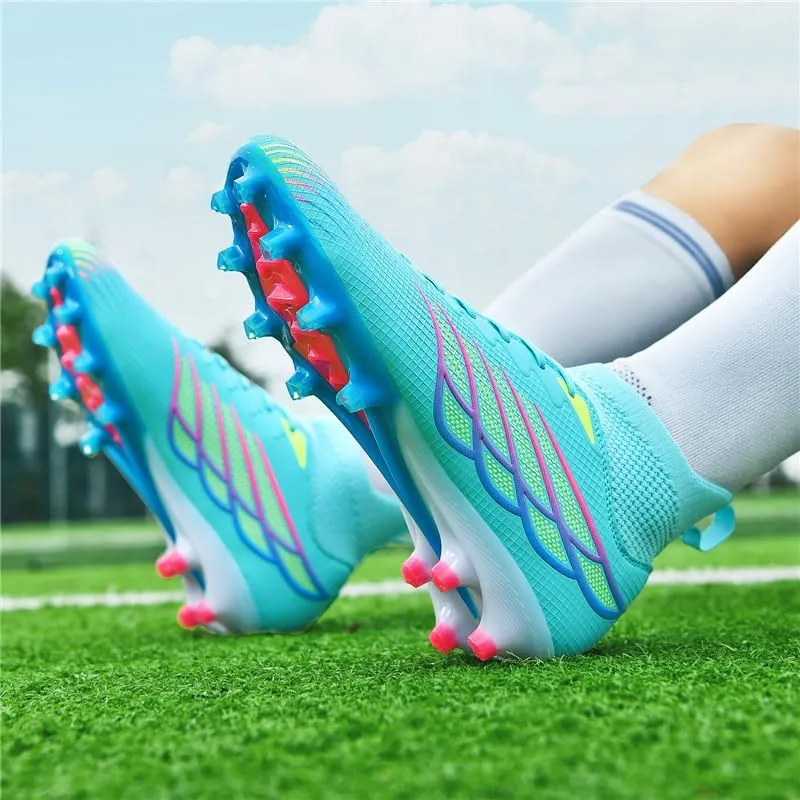 Men's Soccer Cleats Football Cleats for Mens Big Boys High-Top Non-Slip Spikes Shoes for Youth Professional Training Turf Indoor Outdoor Sneaker