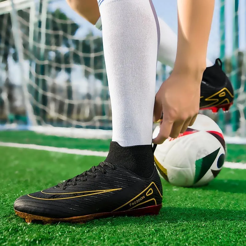 Men's Soccer Cleats Football Cleats for Mens Big Boys High-Top Non-Slip Spikes Shoes for Youth Professional Training Turf Indoor Outdoor Sneaker