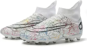 Men's Soccer Shoes High-Top Soccer Cleats Outdoor Breathable Athletic Professional Spikes Youth Boys Football Shoes Unisex