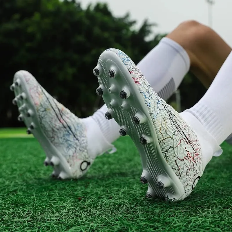 Men's Soccer Shoes High-Top Soccer Cleats Outdoor Breathable Athletic Professional Spikes Youth Boys Football Shoes Unisex