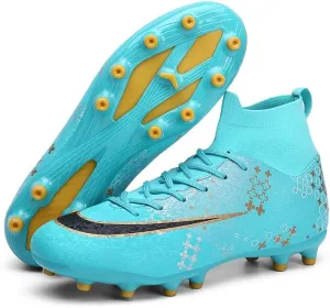 Men's Soccer Shoes High-Top Soccer Cleats Outdoor Breathable Athletic Professional Spikes Youth Boys Football Shoes Unisex