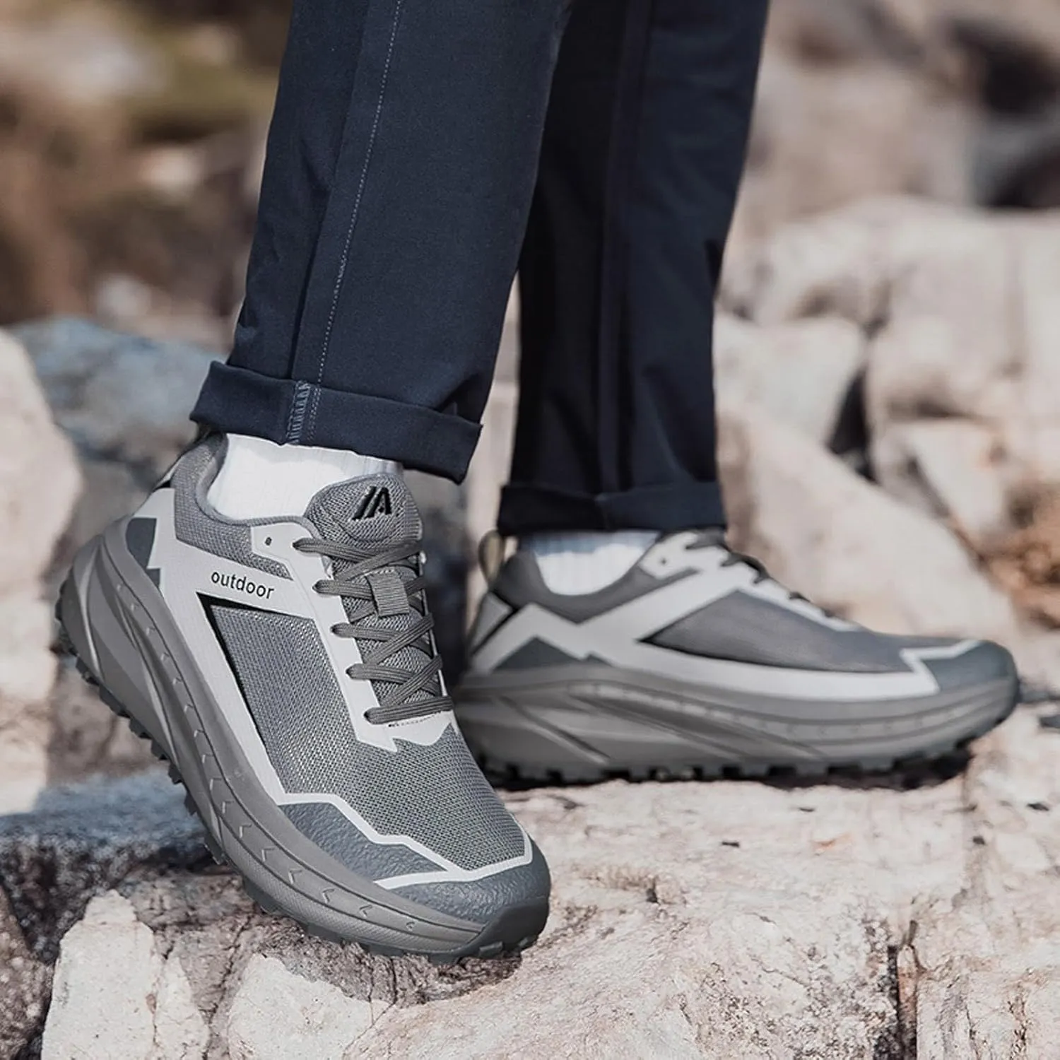 Men's Spring and Summer Fashion Mesh Lace Up Inside Increase 5cm Sneakers Comfortable Breathable Running Shoes Sneaker Crease Men