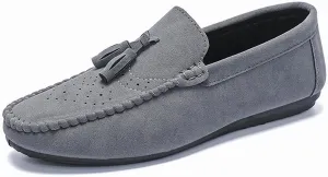 Men's Suede Flat Tassel Loafers Breathable Comfortable Slip On Business Dress Moccasins Casual Driving Walking Penny Loafers