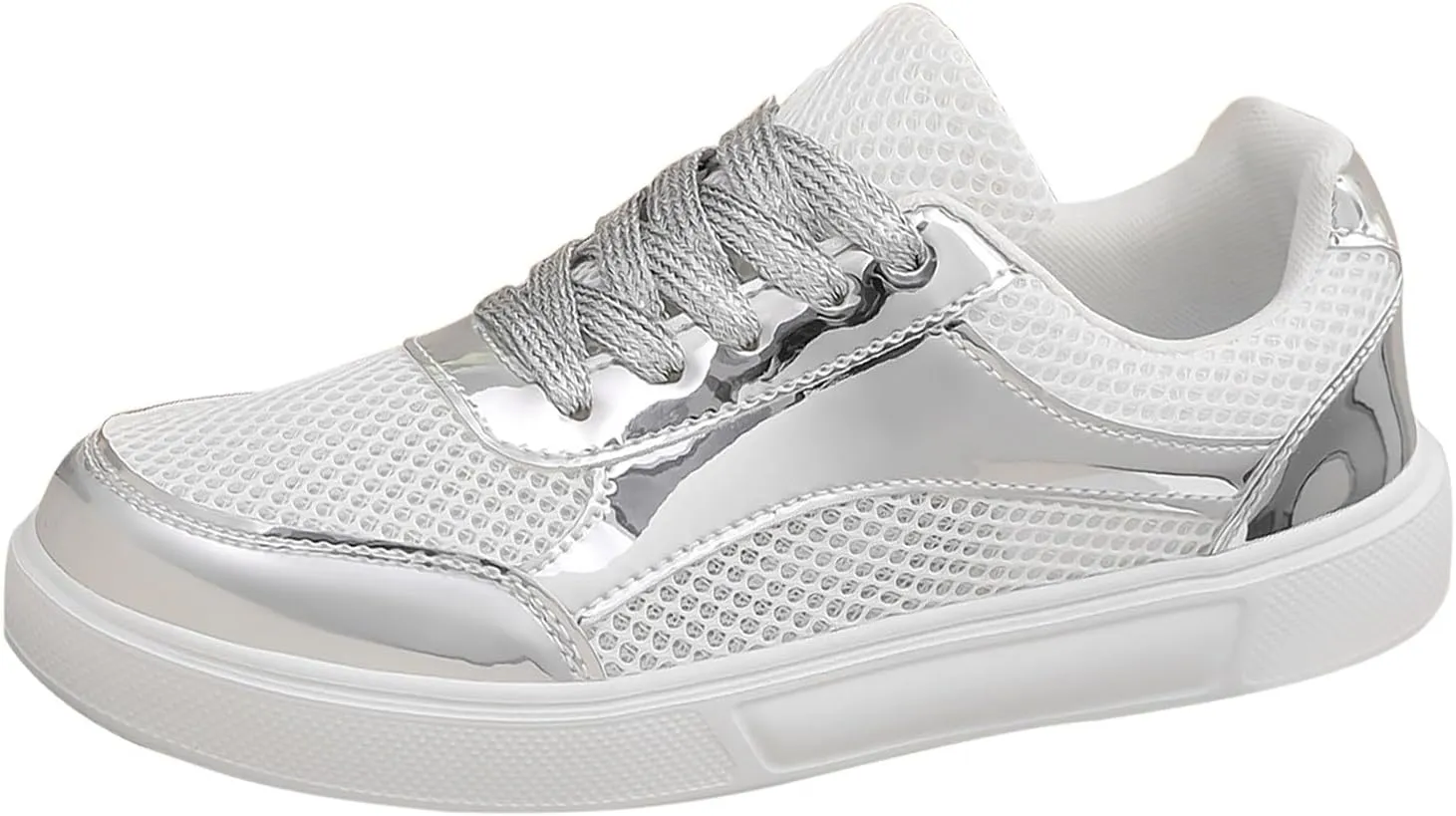Mesh Light Womens Running Shoes Fashion Breathable Lace up Casual Summer Comfortable Outdoor Flat Bottom Walking Running Sneakers for Ladies