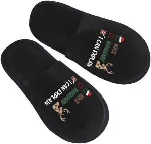 Nice Naughty Insufficient I Can Explain Slippers Winter Indoor and Outdoor Slipper Warm Cozy Soft Lightweight House Shoes Fuzzy Slip-On Slipper Large