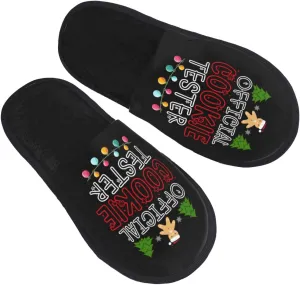 Official Cookie Tester Slippers Winter Indoor and Outdoor Slipper Warm Cozy Soft Lightweight House Shoes Fuzzy Slip-On Slipper Large