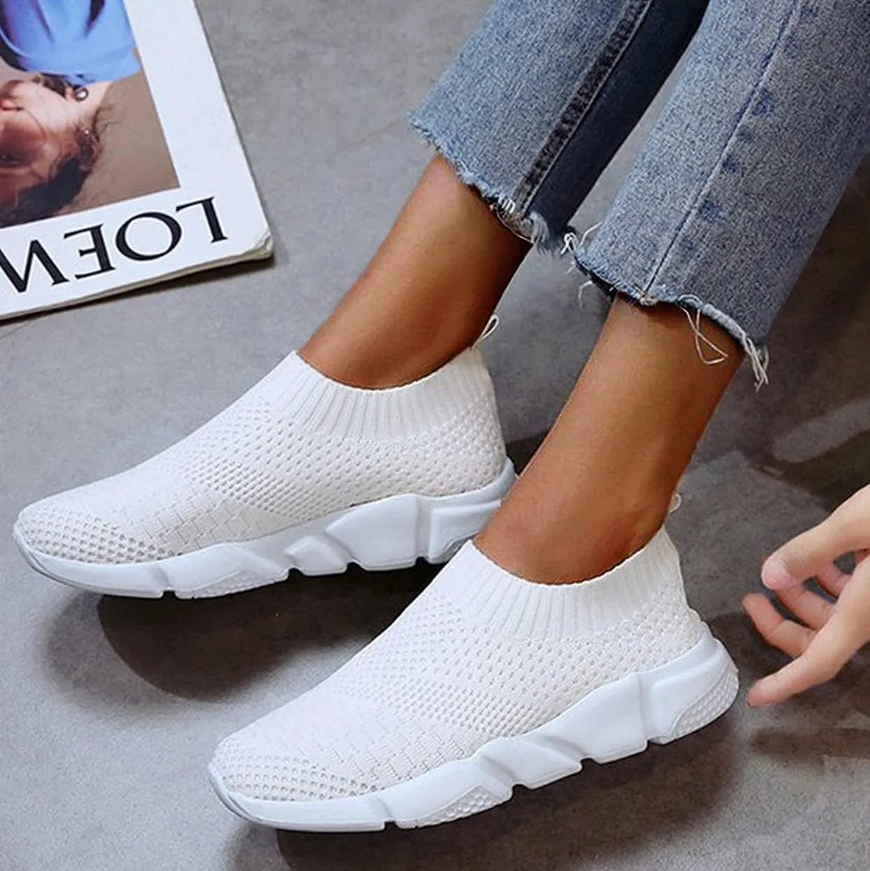 Plantar Fasciitis Shoes Women Flats Zapatos De Ejercicios para Mujer Gym Womens Athletic Shoes Size 8.5 Wide Womens Tennis Shoes Size 6.5 Wide Women's Athletic Shoes White