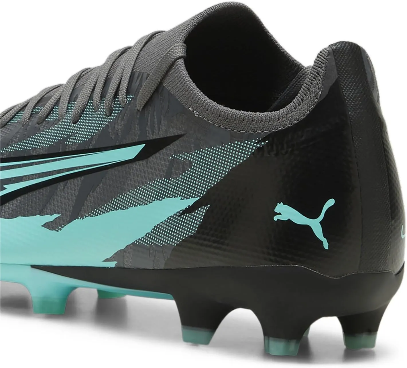 PUMA Unisex Ultra Match Fg/Ag Trainers, Grey/White/Aqua, 43 EU