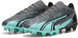 PUMA Unisex Ultra Match Fg/Ag Trainers, Grey/White/Aqua, 43 EU