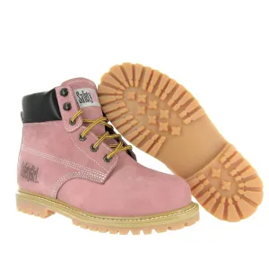 SafetyGirl Steel Toe Work Boots - Light Pink - 9.5W