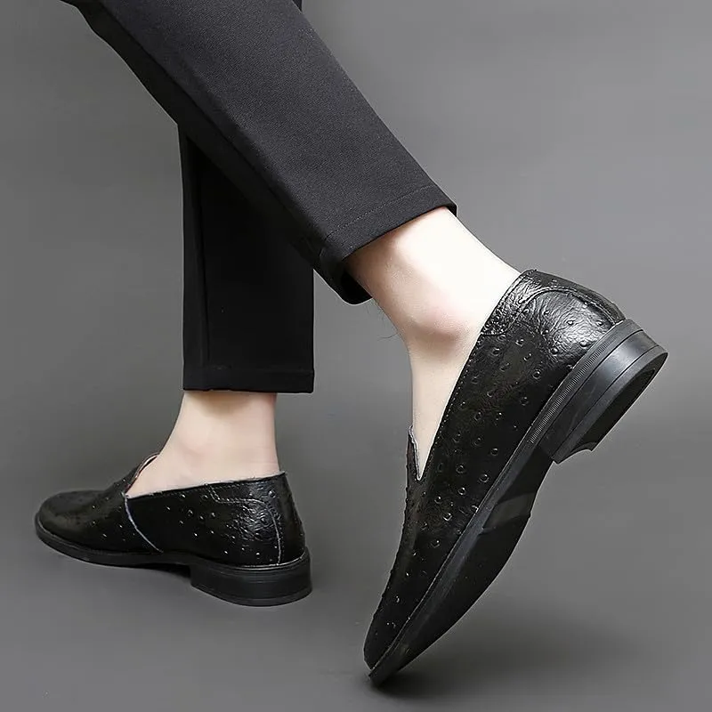 Santimon Men's Classic Leather Loafers Slip-On Formal Dress Shoes Casual Wedding Tuxedo Shoes for Men