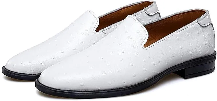 Santimon Men's Classic Leather Loafers Slip-On Formal Dress Shoes Casual Wedding Tuxedo Shoes for Men