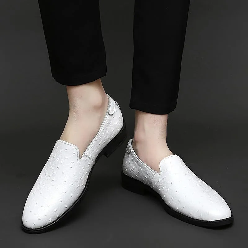 Santimon Men's Classic Leather Loafers Slip-On Formal Dress Shoes Casual Wedding Tuxedo Shoes for Men