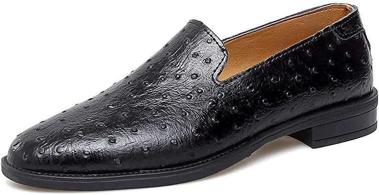 Santimon Men's Classic Leather Loafers Slip-On Formal Dress Shoes Casual Wedding Tuxedo Shoes for Men