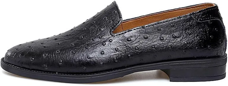 Santimon Men's Classic Leather Loafers Slip-On Formal Dress Shoes Casual Wedding Tuxedo Shoes for Men