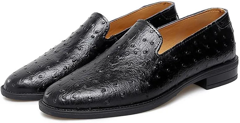 Santimon Men's Classic Leather Loafers Slip-On Formal Dress Shoes Casual Wedding Tuxedo Shoes for Men