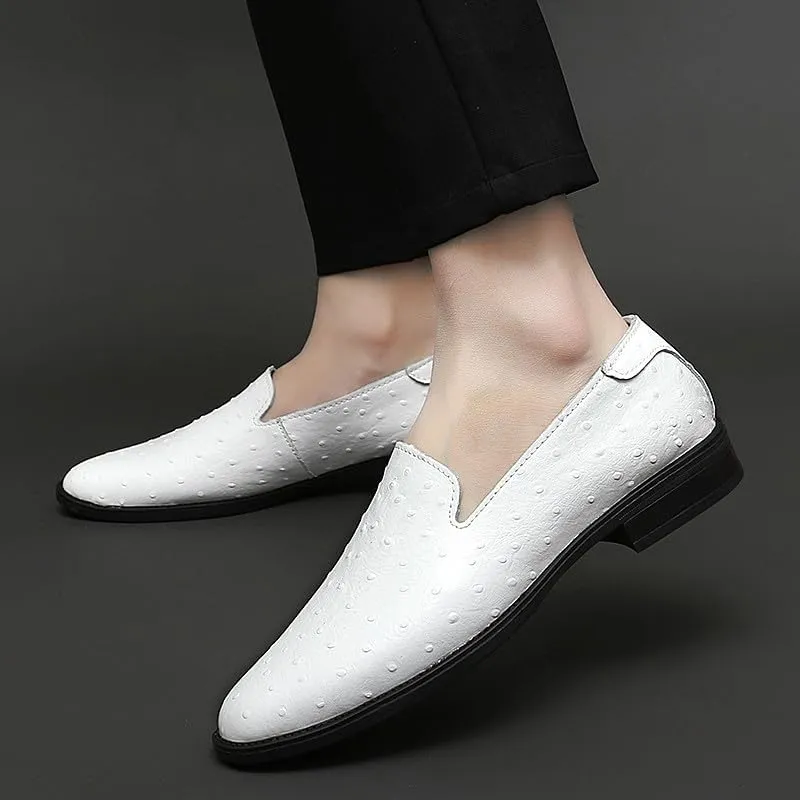 Santimon Men's Classic Leather Loafers Slip-On Formal Dress Shoes Casual Wedding Tuxedo Shoes for Men