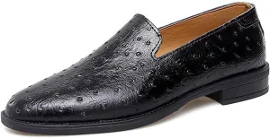 Santimon Men's Classic Leather Loafers Slip-On Formal Dress Shoes Casual Wedding Tuxedo Shoes for Men