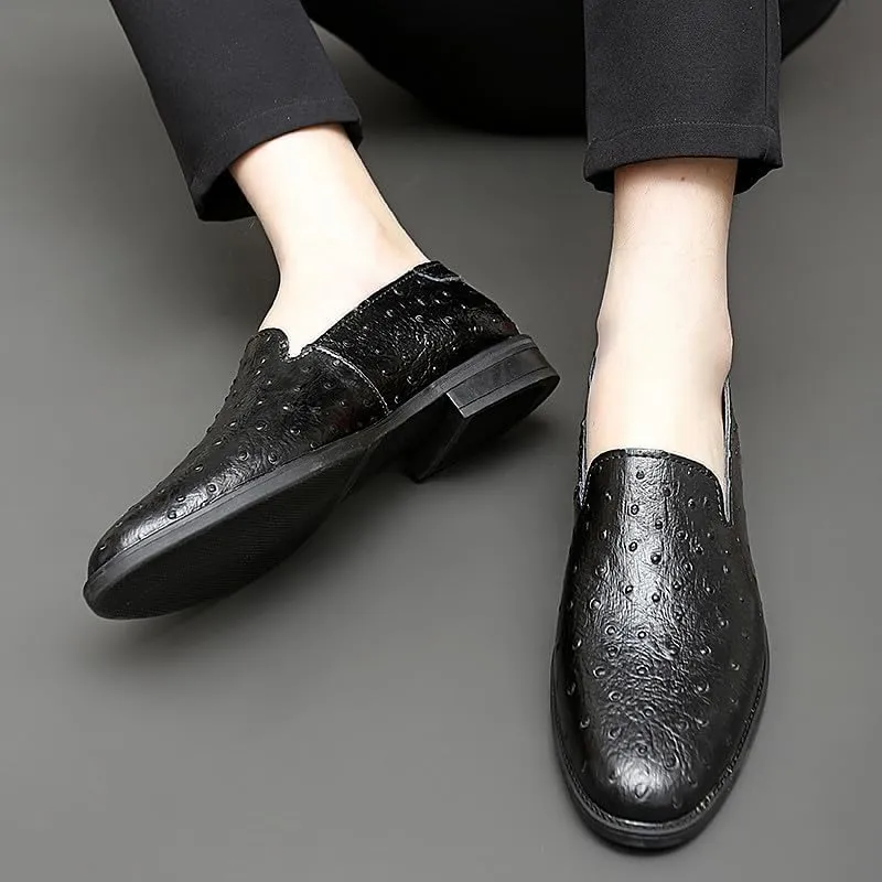 Santimon Men's Classic Leather Loafers Slip-On Formal Dress Shoes Casual Wedding Tuxedo Shoes for Men