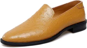 Santimon Men's Classic Leather Loafers Slip-On Formal Dress Shoes Casual Wedding Tuxedo Shoes for Men