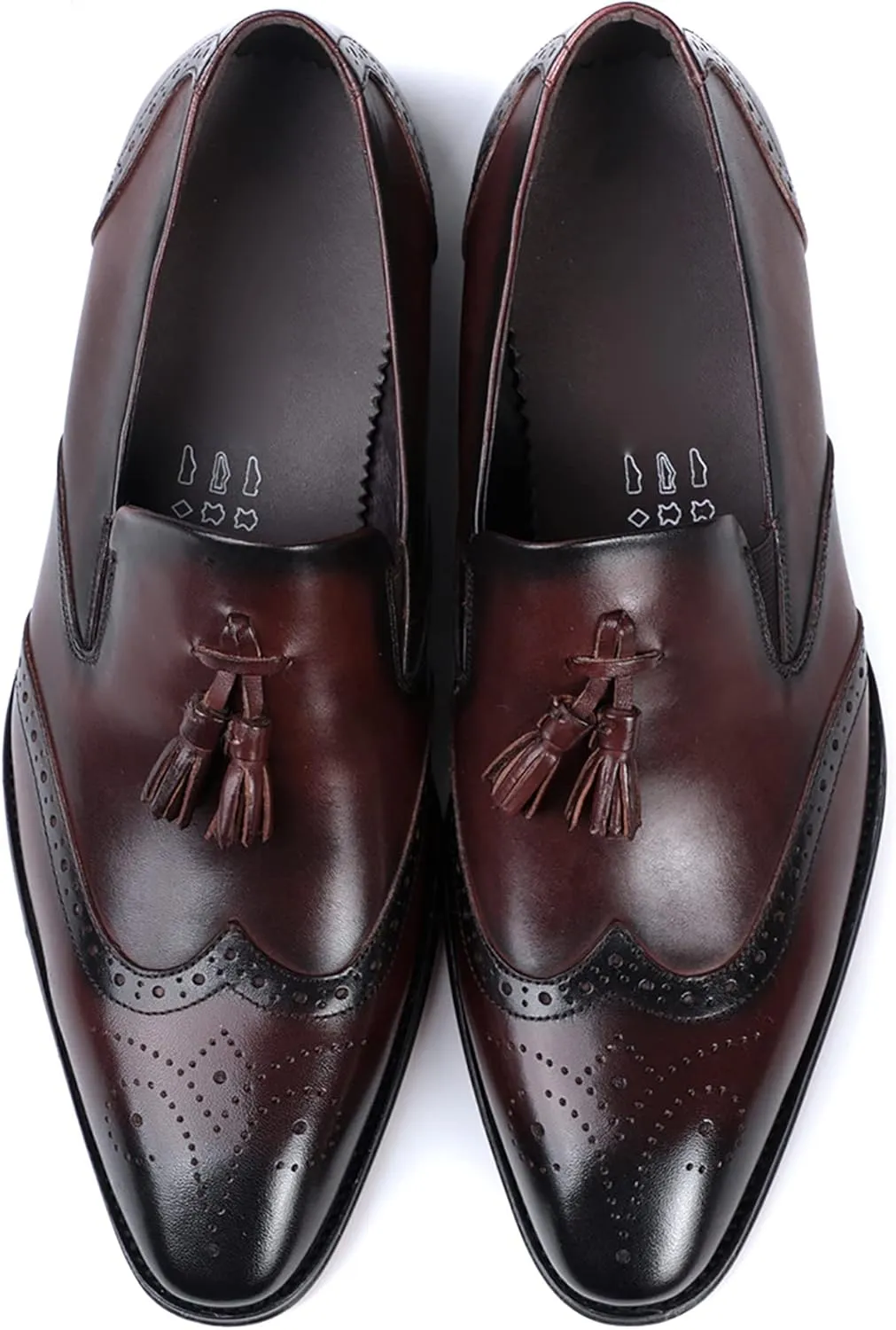 Santimon Men's Loafers Slip on Formal Dress Leather Tassel Loafers Comfort Fashion Business Walking Shoes