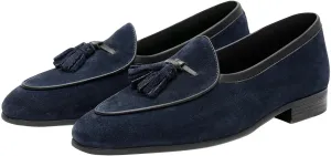 Santimon Men's Suede Tassel Loafers - Slip-On Dress Shoes for Casual, Business, Wedding & Prom - Modern Penny Loafers for Suits & Tuxedos