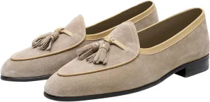Santimon Men's Suede Tassel Loafers - Slip-On Dress Shoes for Casual, Business, Wedding & Prom - Modern Penny Loafers for Suits & Tuxedos