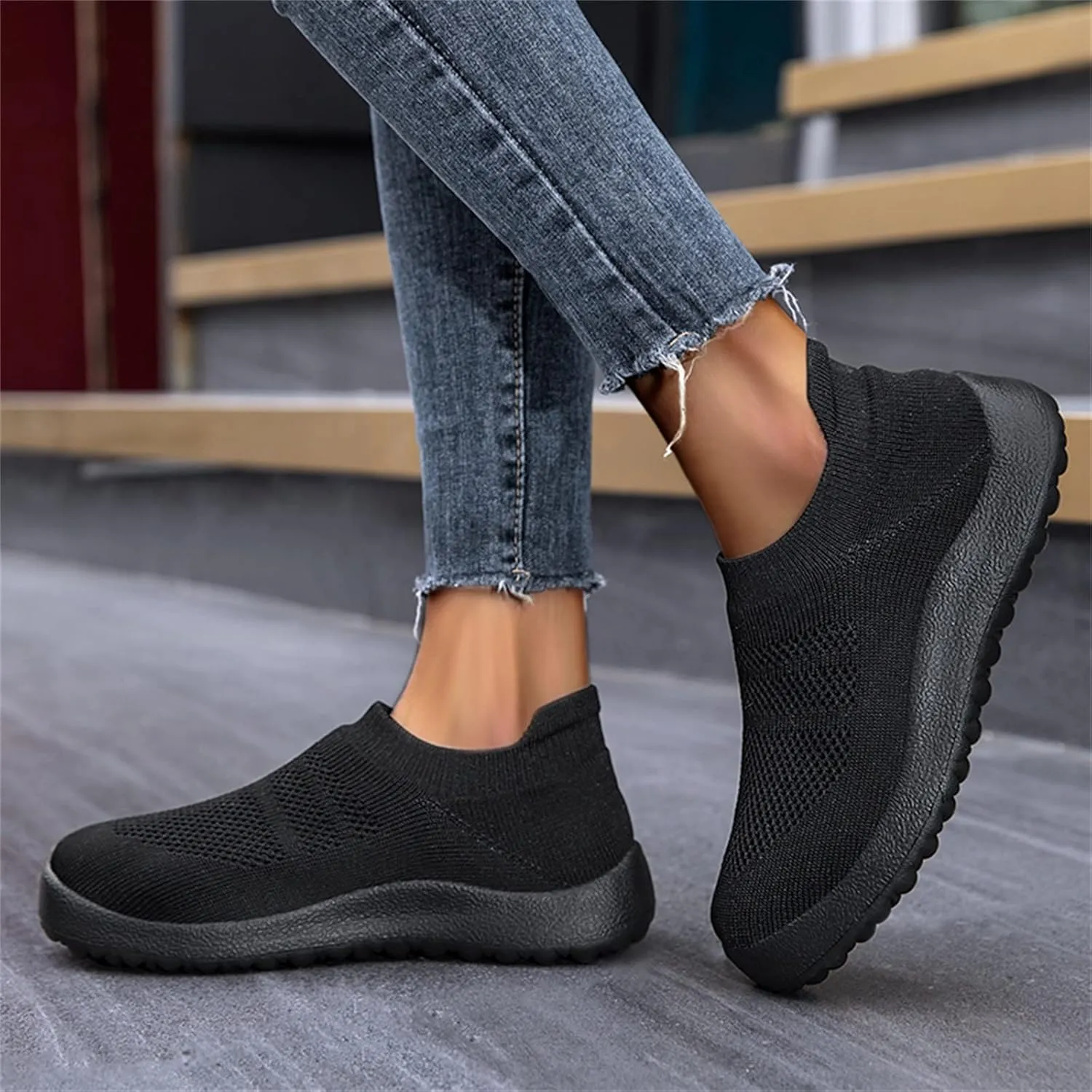 SBGMoSJ 7.5 Wide Width High Top Women Sneakers Zapatos Antiderrapantes para Mujeres Black Shoes Women Casual Comfort Womens Sneakers Size 8 Black Zapatos para Entrenar Mujer Gym