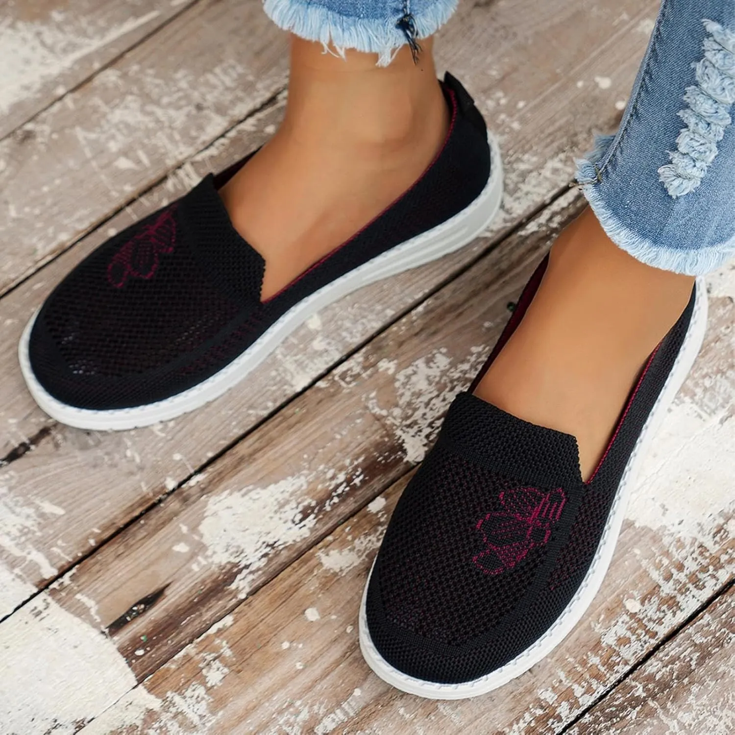 SBGMoSJ Chunky Platform Sneakers for Women Trendy Black Comfy Walking Shoes Women Orange and White Gym Shoes for Women Womens Wide Casual Shoes Womens Walking Sneakers