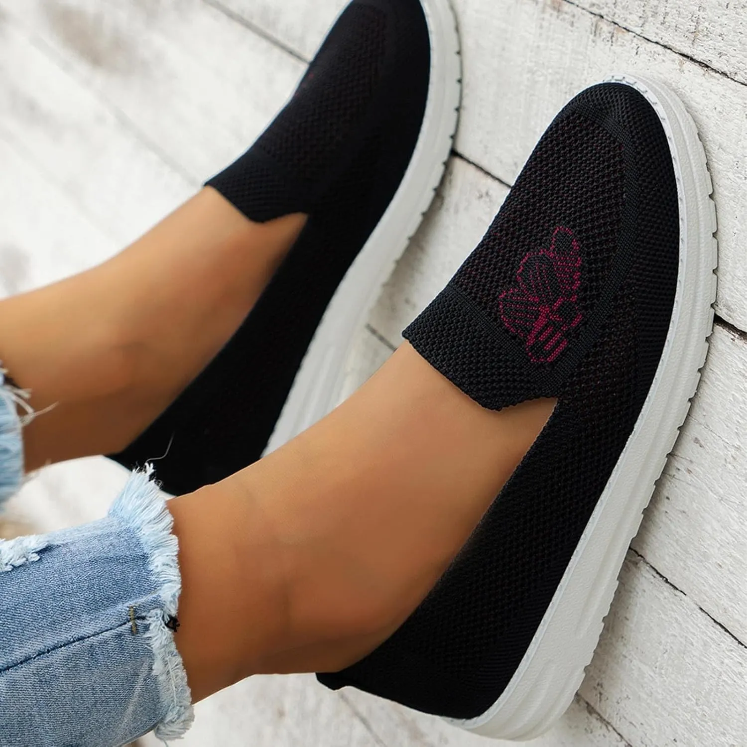 SBGMoSJ Chunky Platform Sneakers for Women Trendy Black Comfy Walking Shoes Women Orange and White Gym Shoes for Women Womens Wide Casual Shoes Womens Walking Sneakers