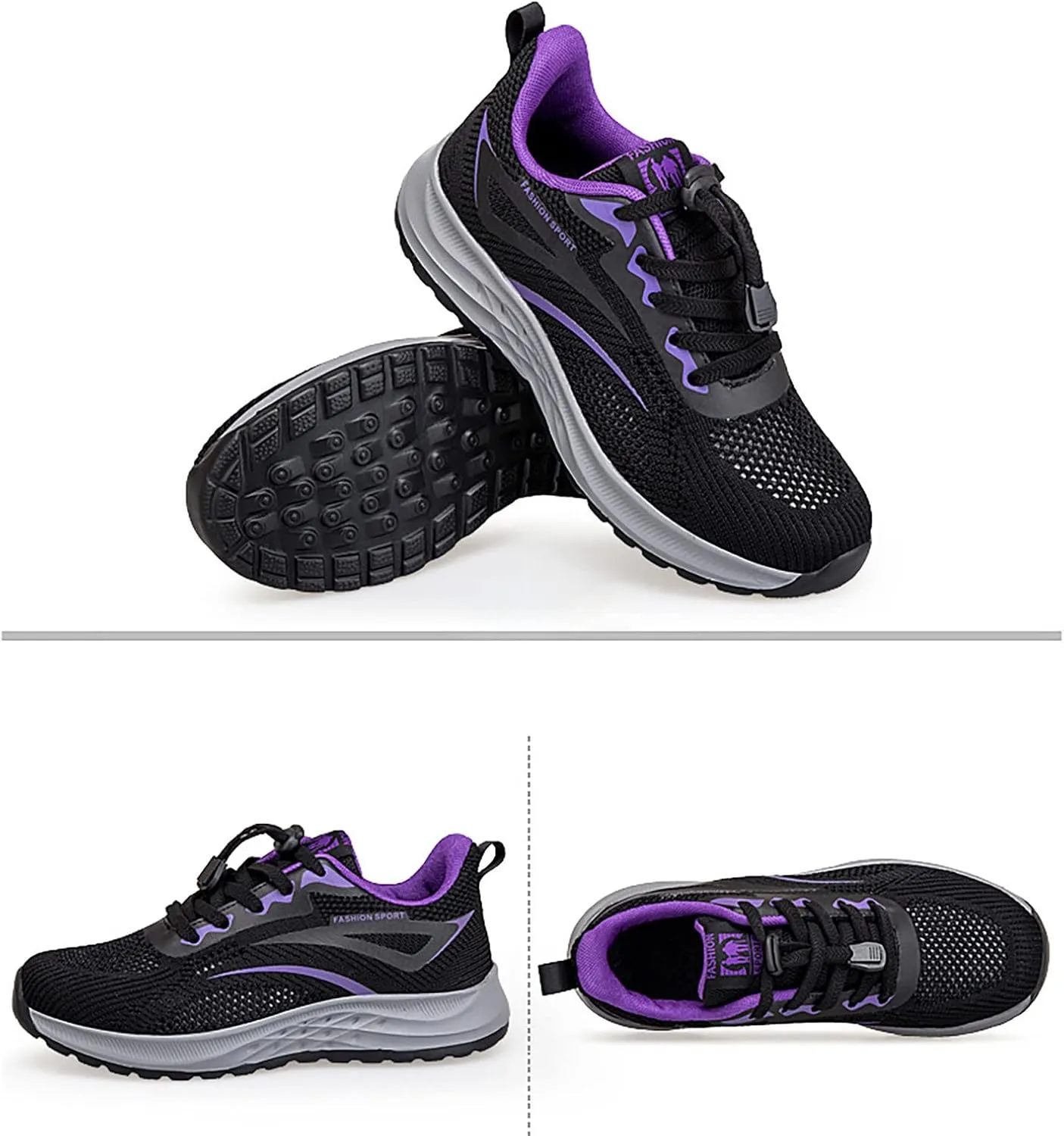 SBGMoSJ Womens Trail Running Shoes Wide Cute Black Sneakers for Women Extra Wide Slip On Shoes for Women Plantar Fasciitis Shoes Women Slip Ons Wide Tenis OrtopéDicos para Mujeres