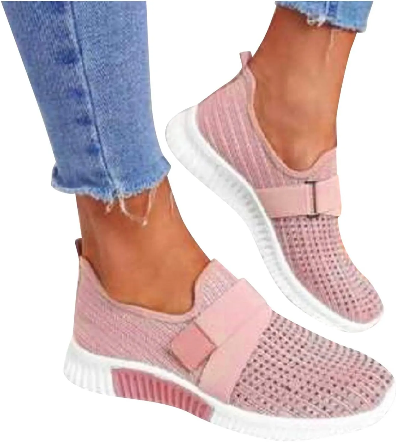SBGMoSJ Womens White Sneakers Casual Women's Fashion Sneakers Black Sneakers for Women Fashion Comfortable Women's Sneakers Size 8 Slip On Zapato Ortopedico para Mujer Negro