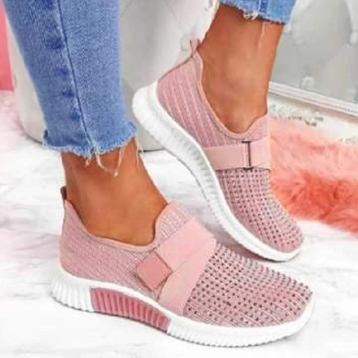 SBGMoSJ Womens White Sneakers Casual Women's Fashion Sneakers Black Sneakers for Women Fashion Comfortable Women's Sneakers Size 8 Slip On Zapato Ortopedico para Mujer Negro