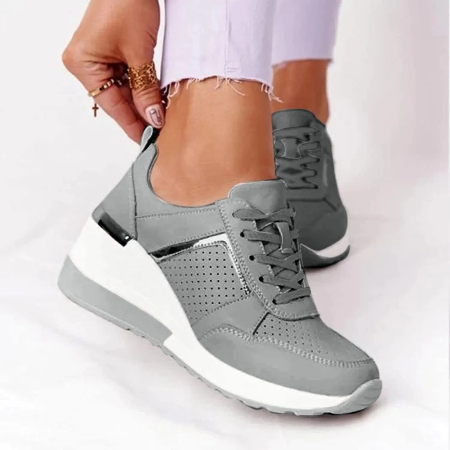 SBGMoSJ Womens Wide Casual Shoes Zapatos para Mujer CóModos Tenis Womens White Leather Slip On Sneakers Womens Shoes Sneakers Wide Toe Box Comfy Open Toe Flats Shoes Women Dressy Cute
