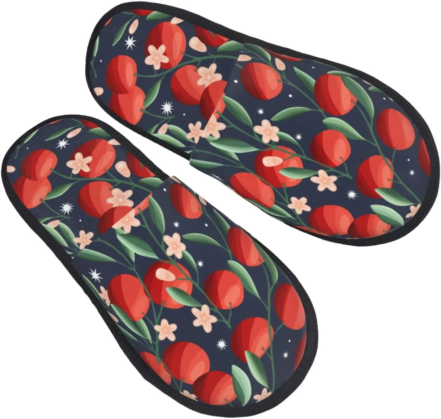 Seamless Picture Of Orange Tree Slippers Winter Indoor and Outdoor Slipper Warm Cozy Soft Lightweight House Shoes Fuzzy Slip-On Slipper Large