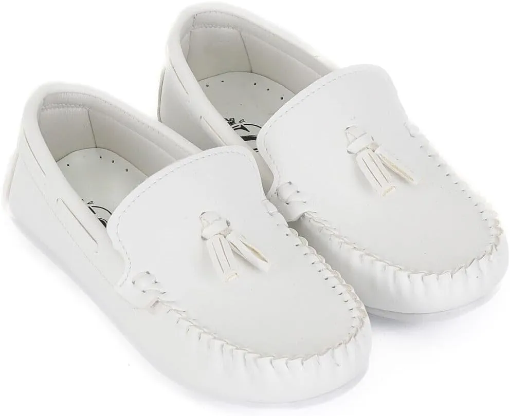 SIRRI Boys Tassel Loafers - Classic Moccasin Flat Shoes for Wedding, Communion & Casual Wear