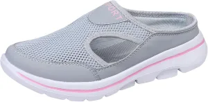 Slippers for Women Indoor House Shoes Comfortable Mesh Breathable Slip-On Platform Clogs Sandals Lightweight Anti-Slip Thick Sole Flat Shoes Casual Loafers for Spring Summer and Autumn