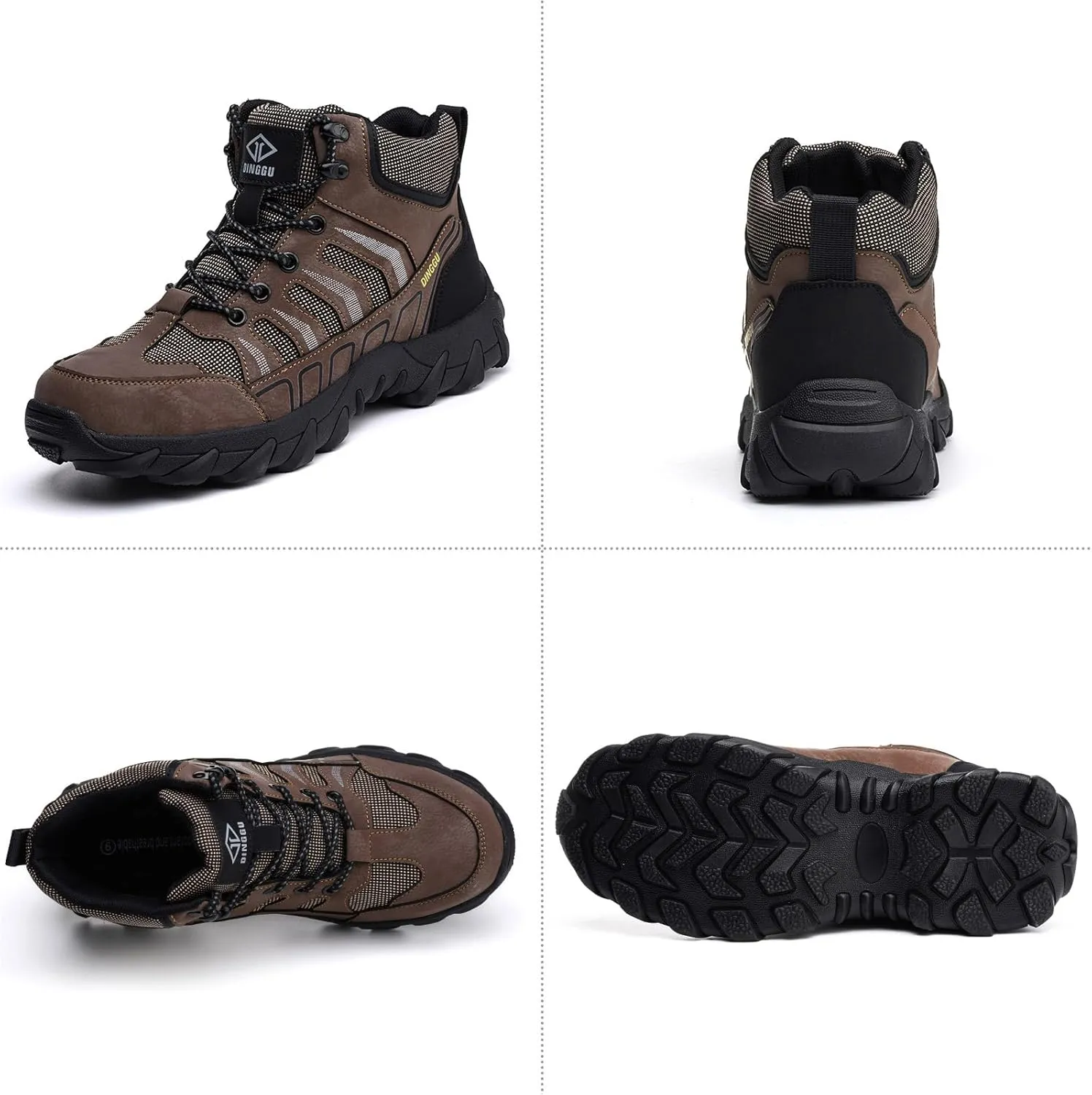 Steel Toe Work Boots for Men Safety Men's Work Boots，Comfortable Industrial & Construction Boots Slip Resistant Composite Toe Boots