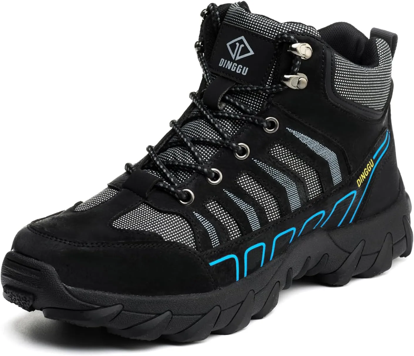 Steel Toe Work Boots for Men Safety Men's Work Boots，Comfortable Industrial & Construction Boots Slip Resistant Composite Toe Boots