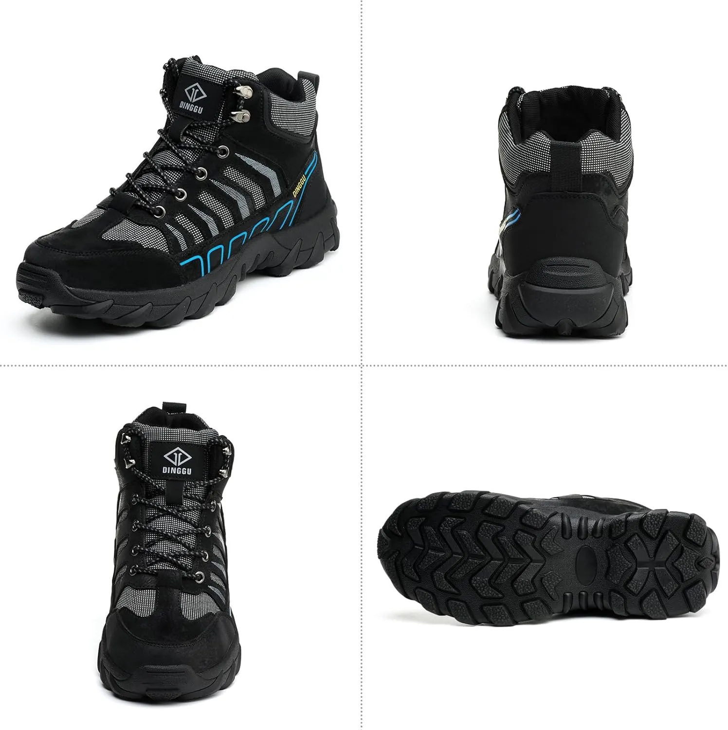 Steel Toe Work Boots for Men Safety Men's Work Boots，Comfortable Industrial & Construction Boots Slip Resistant Composite Toe Boots