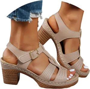 Summer Sandals for Women 2025 Dressy Comfortable Chunky Heels Open Toe Ankle Strap Low Heel Sandals Casual Slip On Block Heels Dress Shoes for Work Dating Party